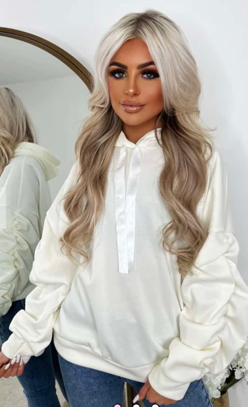 Ruffle sleeve hoodies