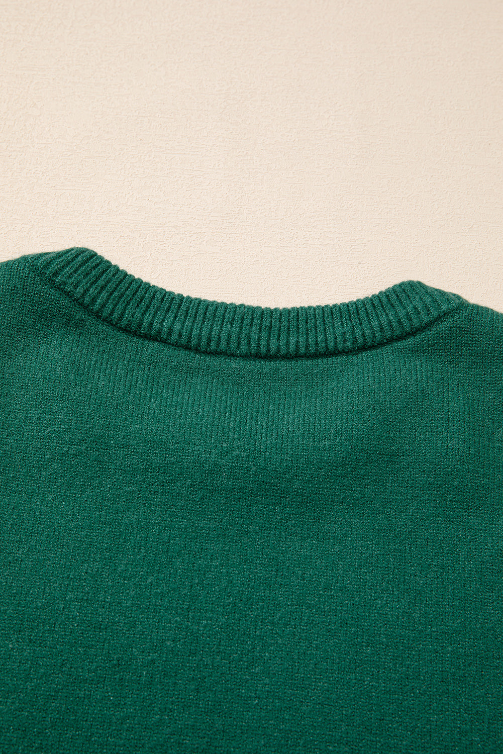 Pearled Drop Shoulder Round Neck Sweater