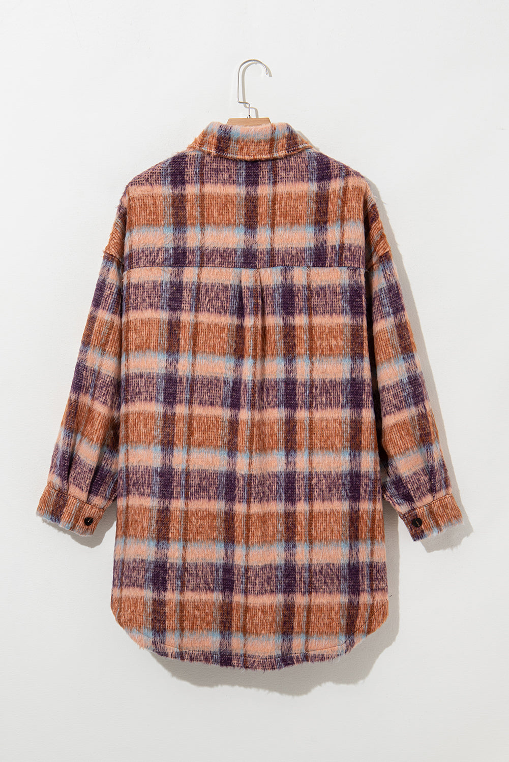 Plaid Print Collared Button up Jacket
