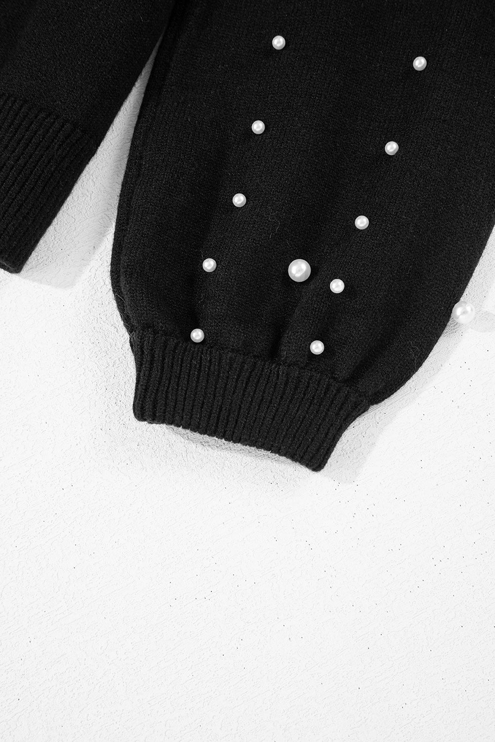Pearled Drop Shoulder Round Neck Sweater