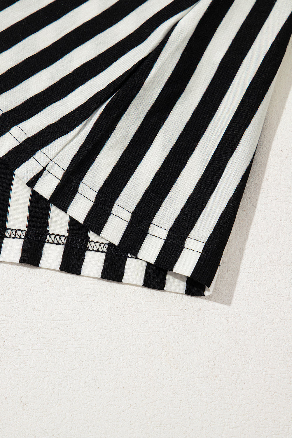 Stripe Batwing Sleeve Crewneck Oversized Top