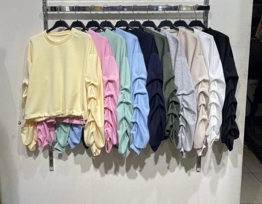 Ruffle Sleeve Sweatshirts