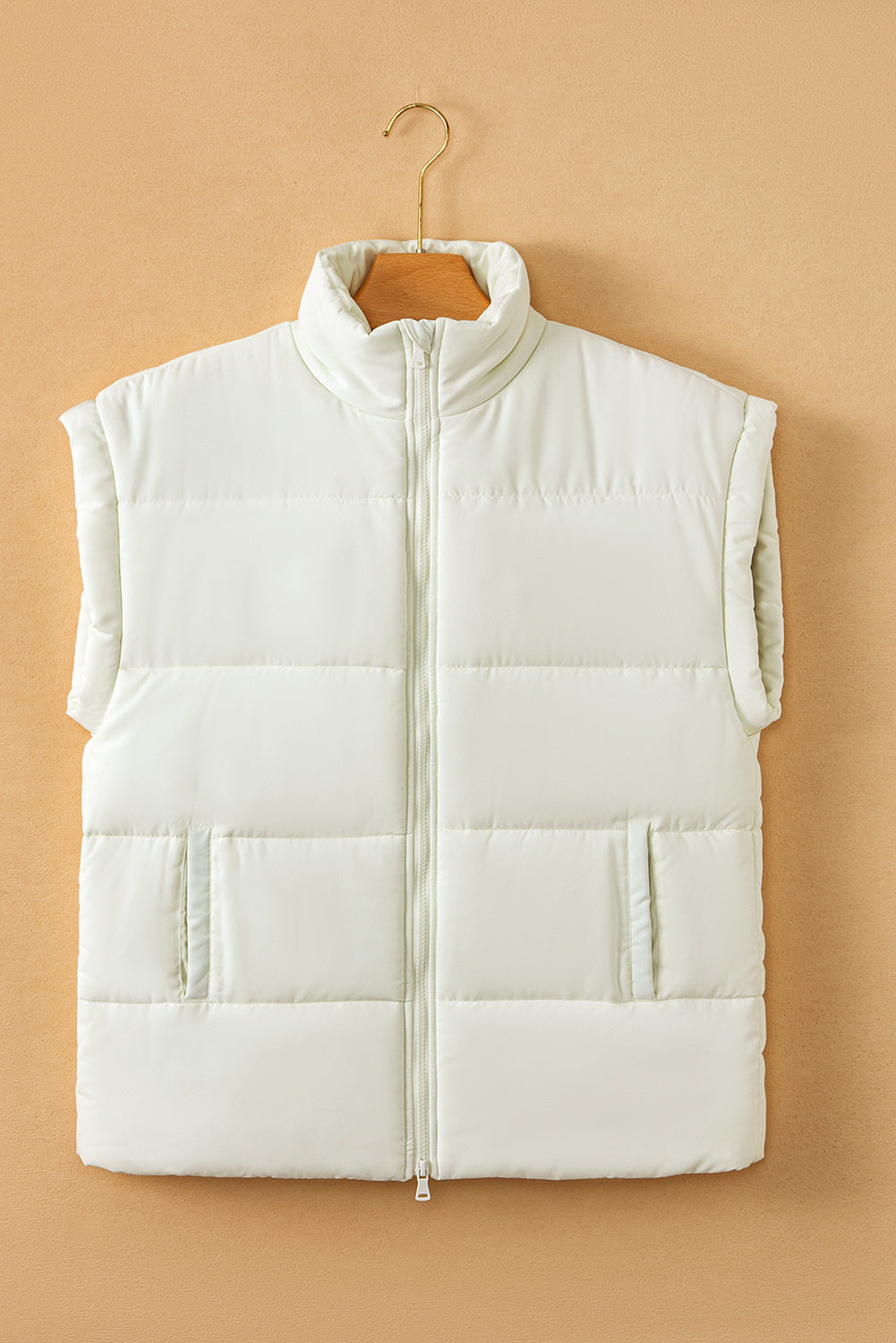 Zipper Stand Neck Oversized Puffer Vest