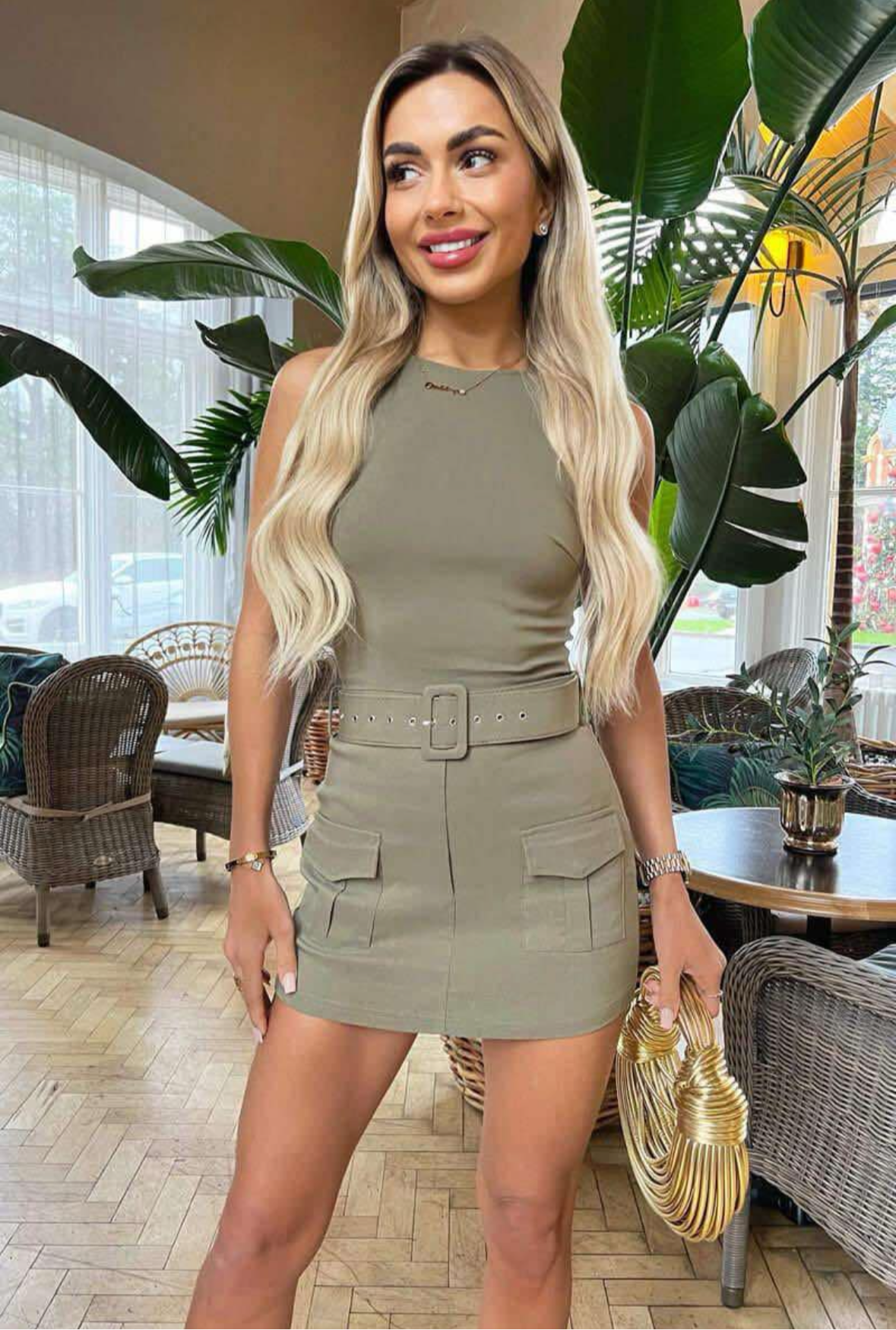 Belted playsuit