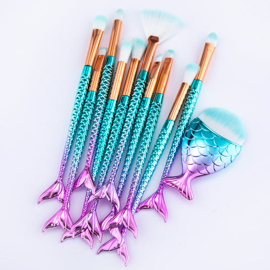 11pcs Makeup Mermaid Design Brushes