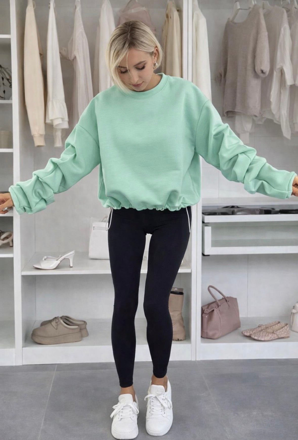 Ruffle Sleeve Sweatshirts