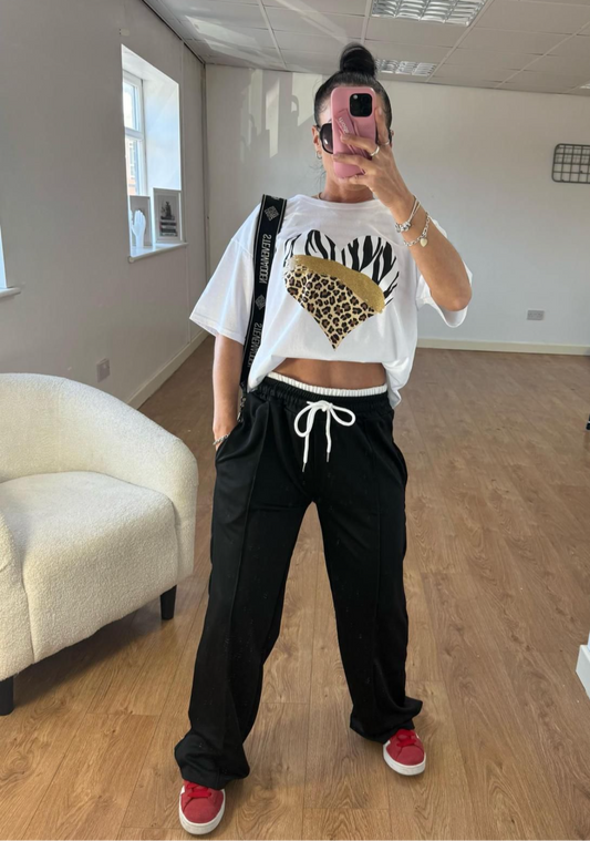 Wide Leg Drawstring Jogging Bottoms