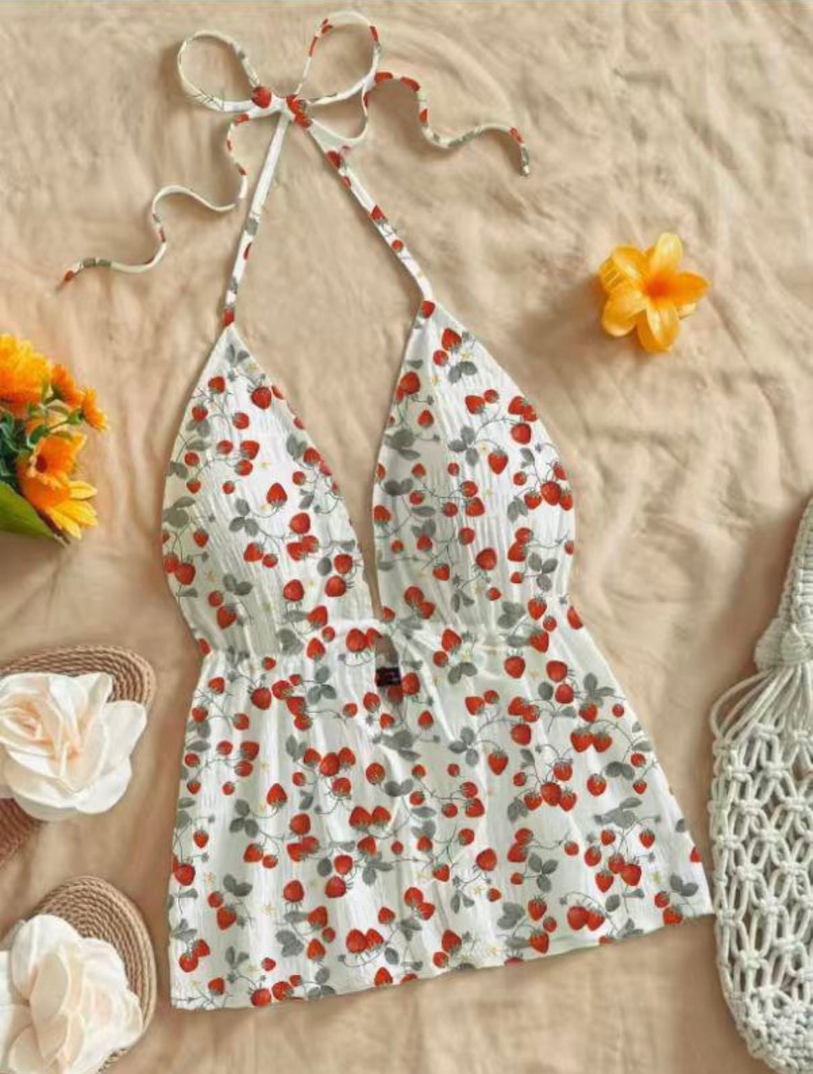 Patterned Halter Neck Tops