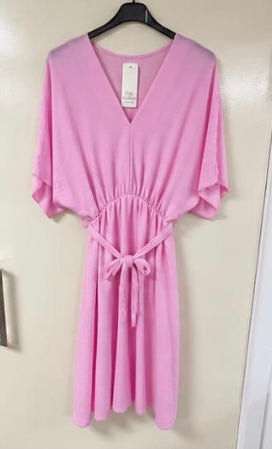 Tie Waist V-neck Dress