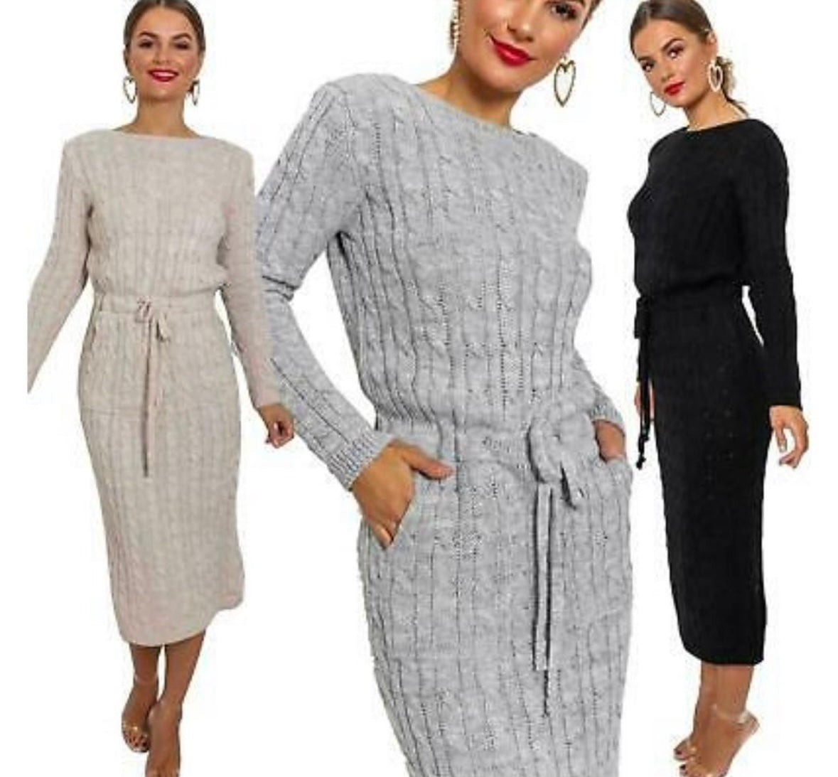 Knitted mid length dresses