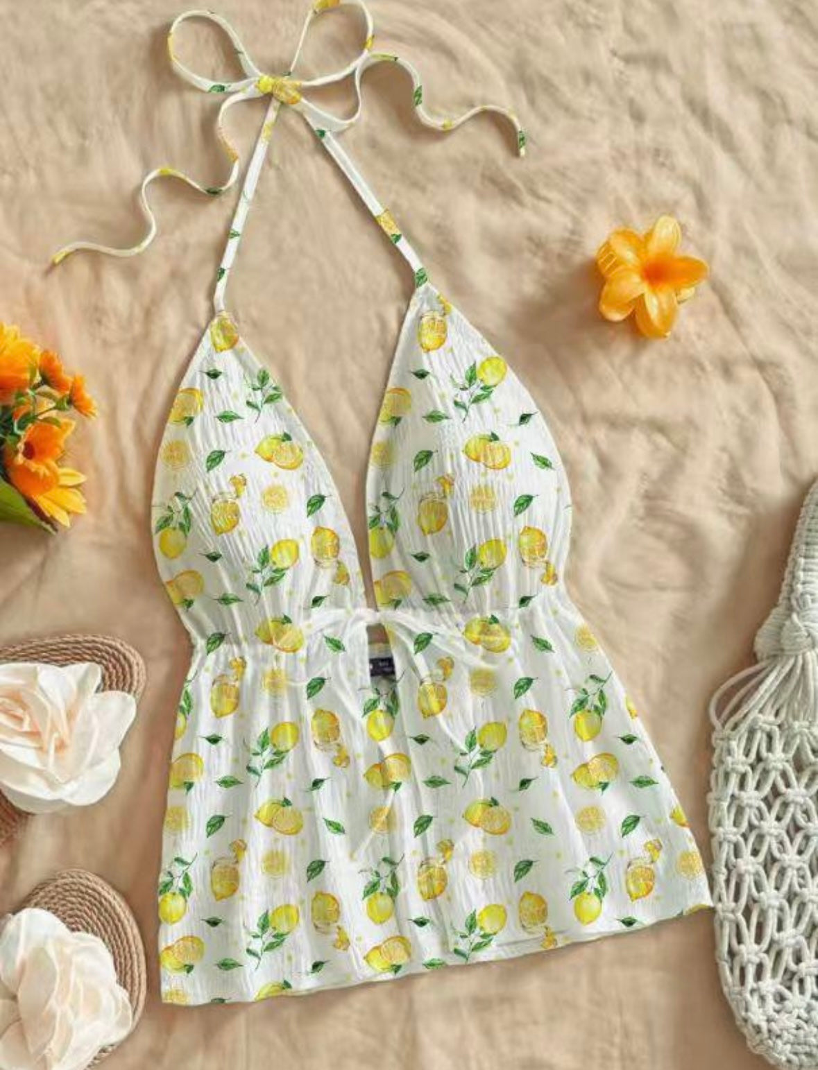 Patterned Halter Neck Tops
