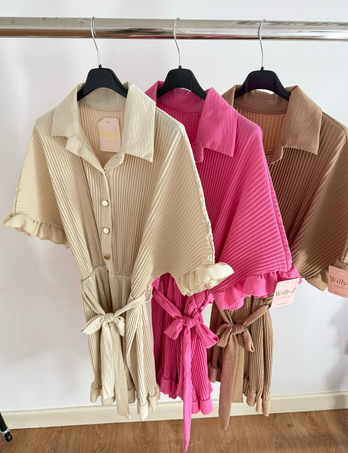 Ruffle Belted And Button Playsuit