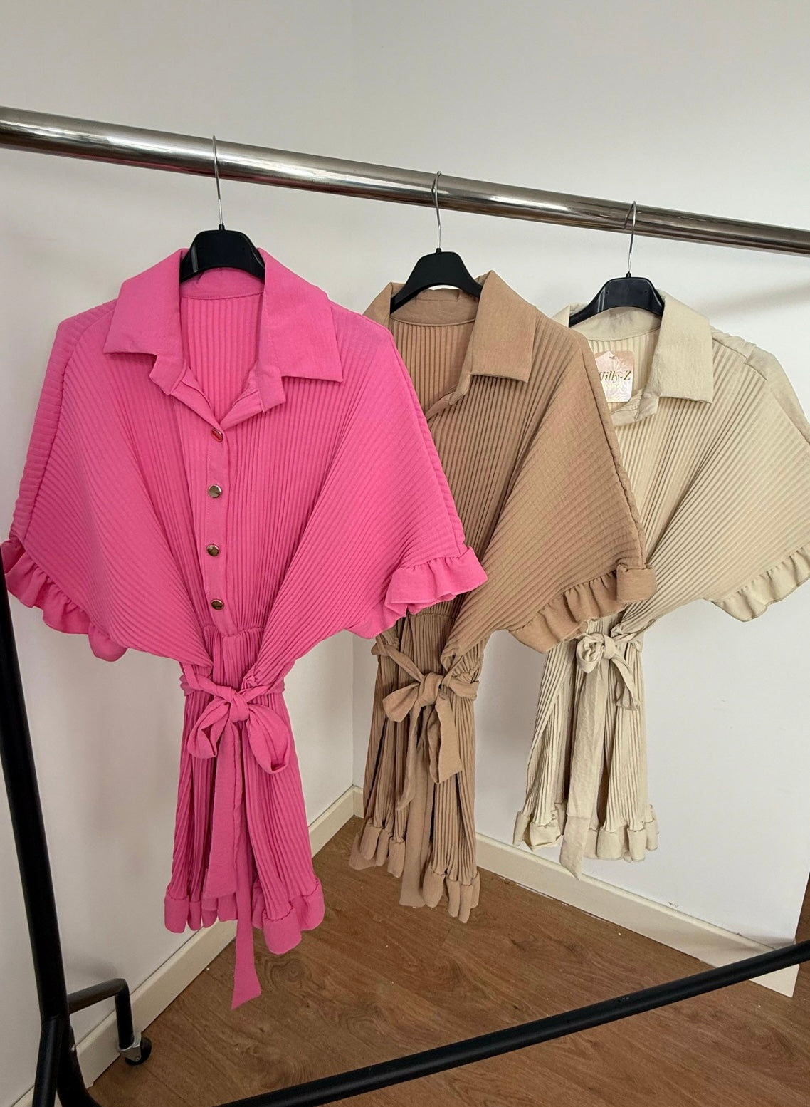 Ruffle Belted And Button Playsuit