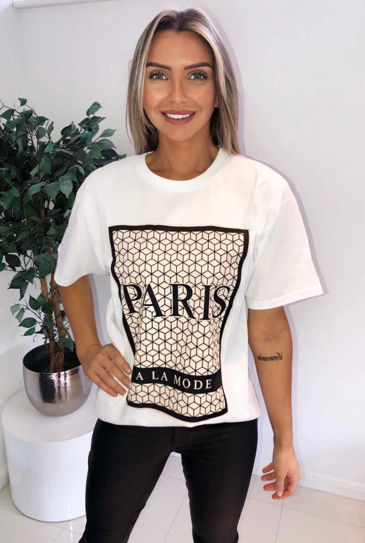Paris slogan oversized t-shirt