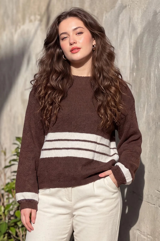 Cosy Oversized Striped Jumper Soft Feel - 2 Colours