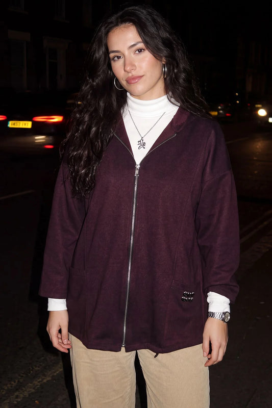 Textured Zip Hooded Jacket - 3 colours