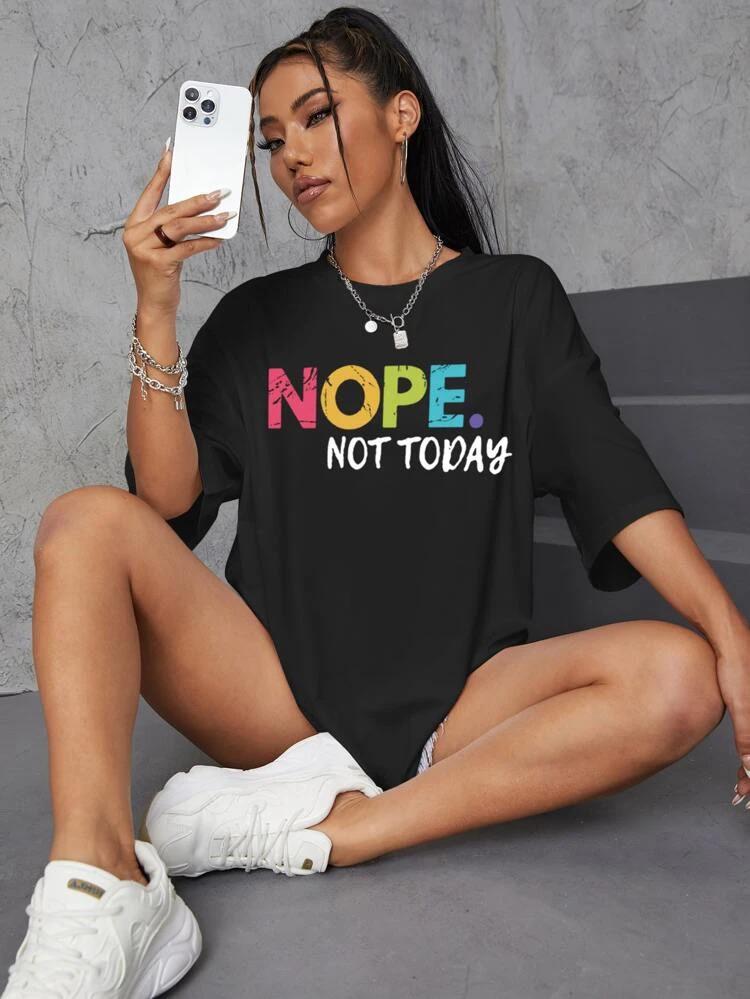 Nope not today black t-shirt