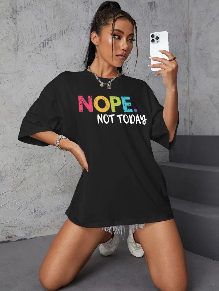 Nope not today black t-shirt