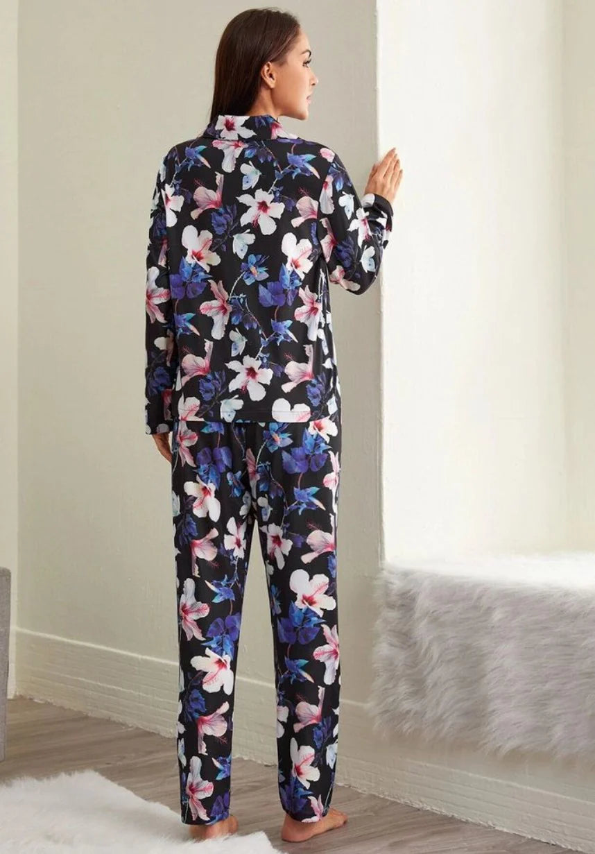 Navy floral pj set