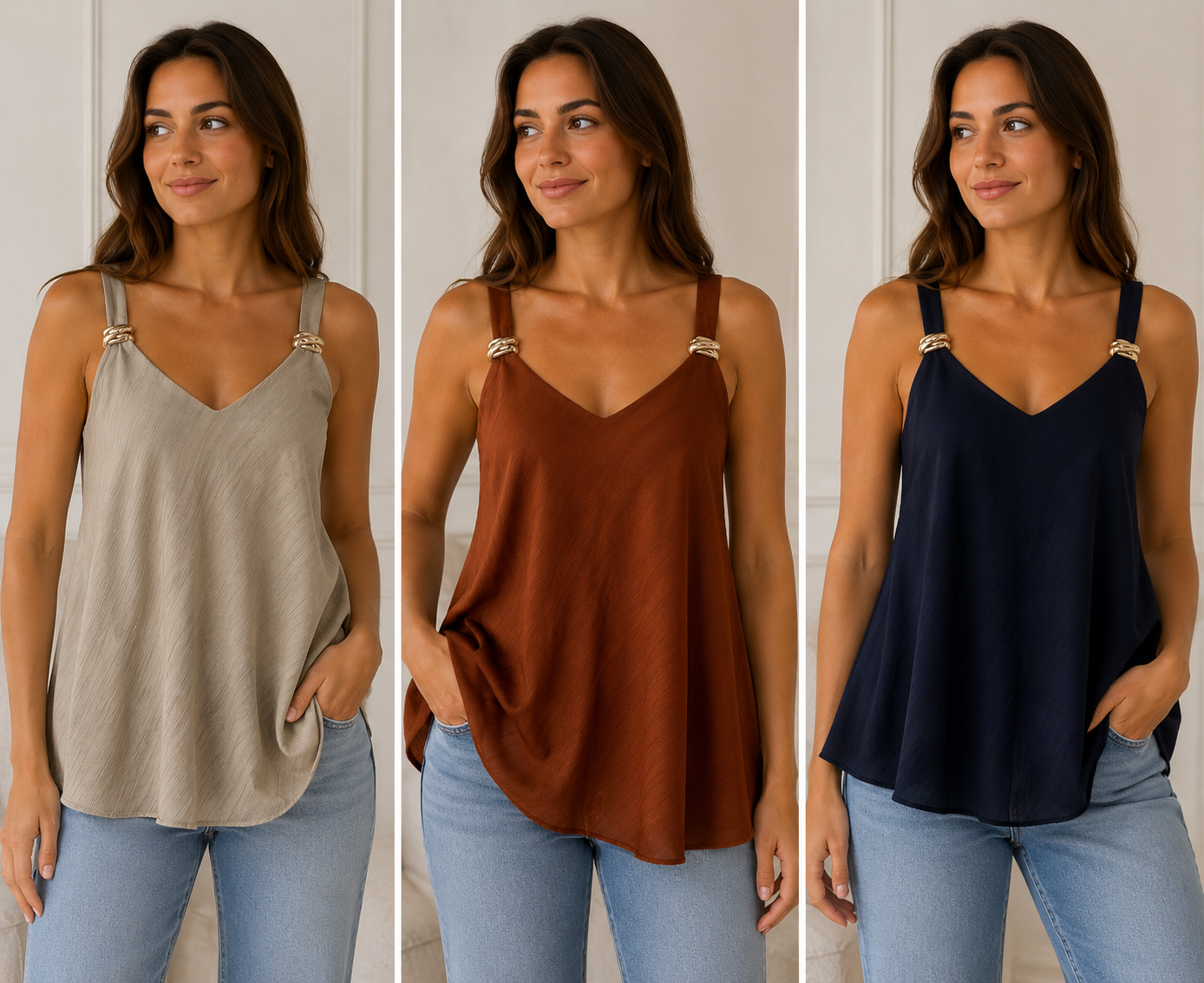 Gold Buckle Vest Tops