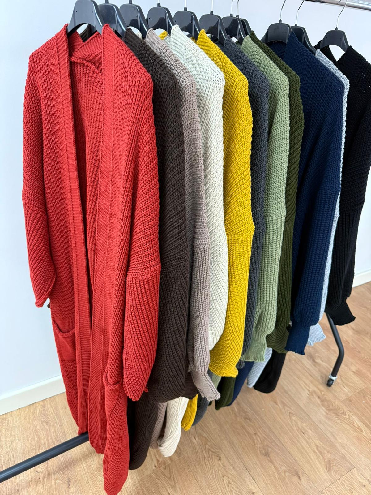 Long balloon sleeve cardigans