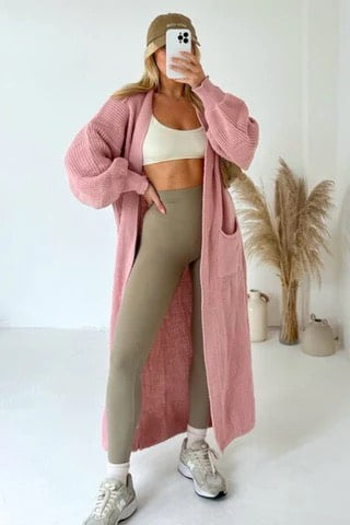 Long balloon sleeve cardigans