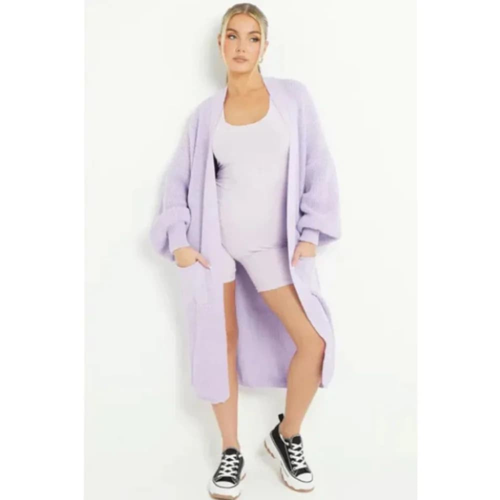 Long balloon sleeve cardigans
