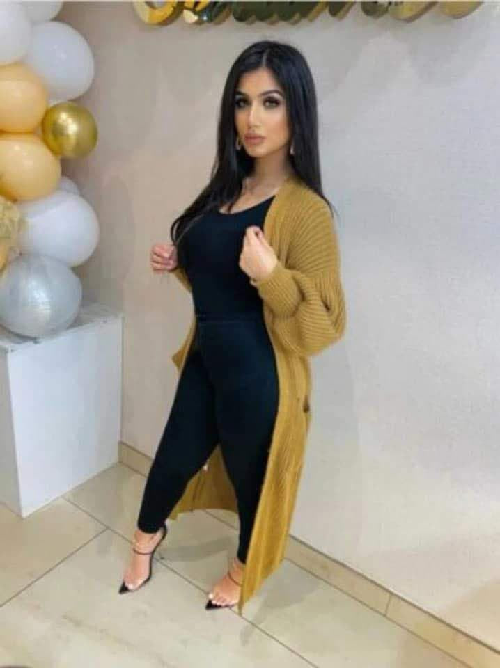 Long balloon sleeve cardigans