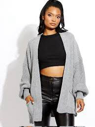 Short balloon sleeve cardigans