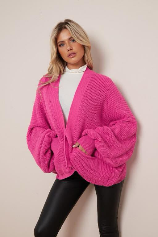 Short balloon sleeve cardigans