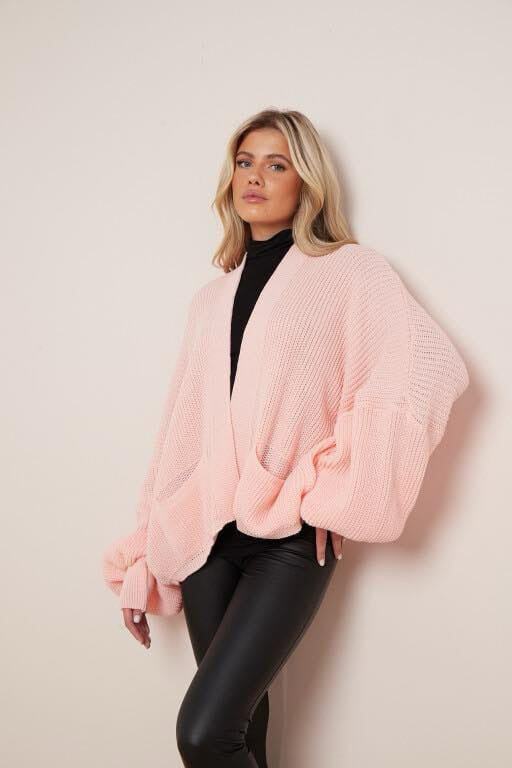 Short balloon sleeve cardigans