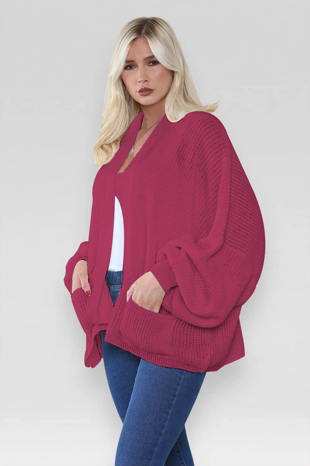 Short balloon sleeve cardigans