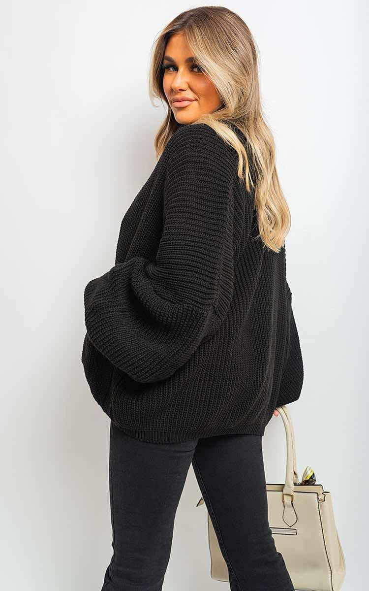 Short balloon sleeve cardigans