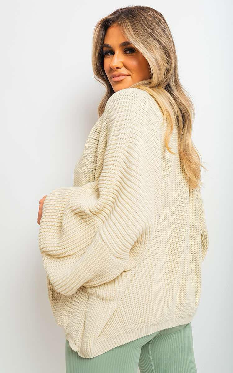 Short balloon sleeve cardigans