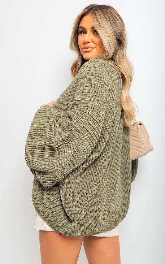 Short balloon sleeve cardigans