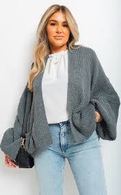 Short balloon sleeve cardigans