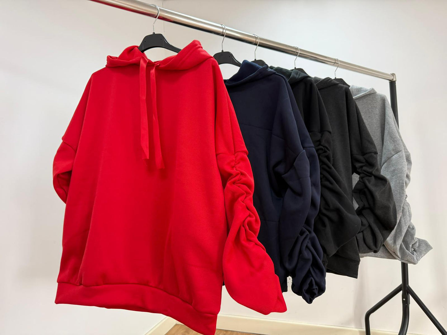 Ruffle sleeve hoodies