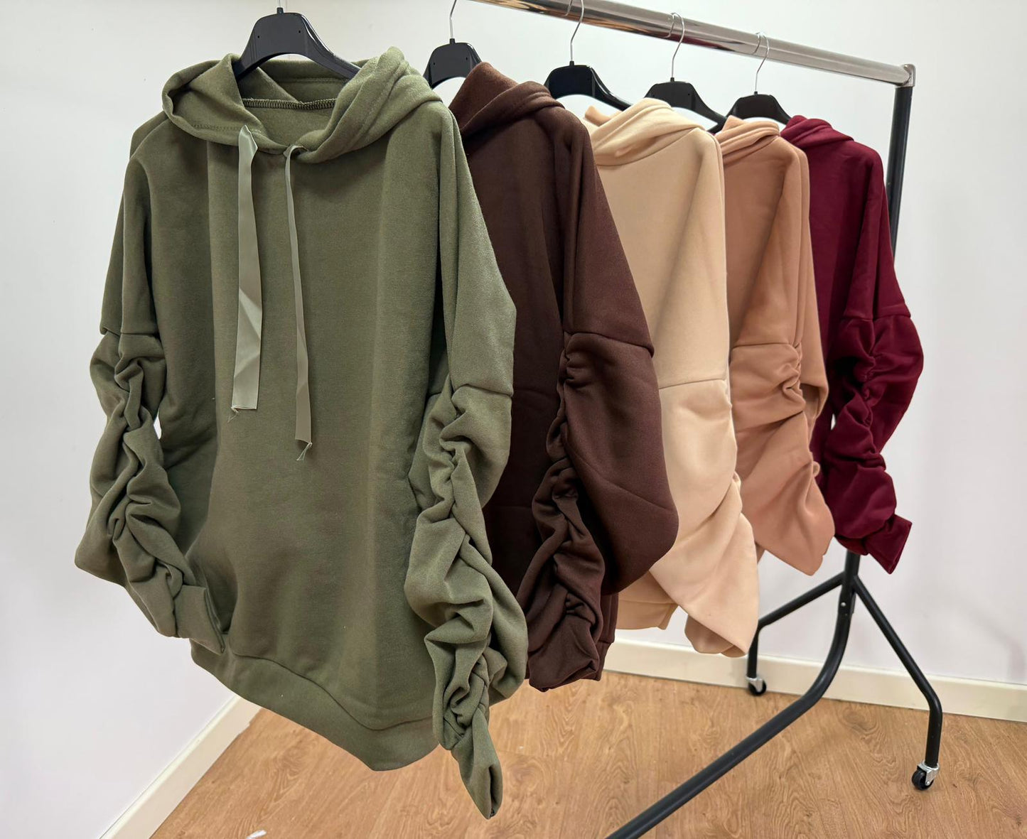 Ruffle sleeve hoodies