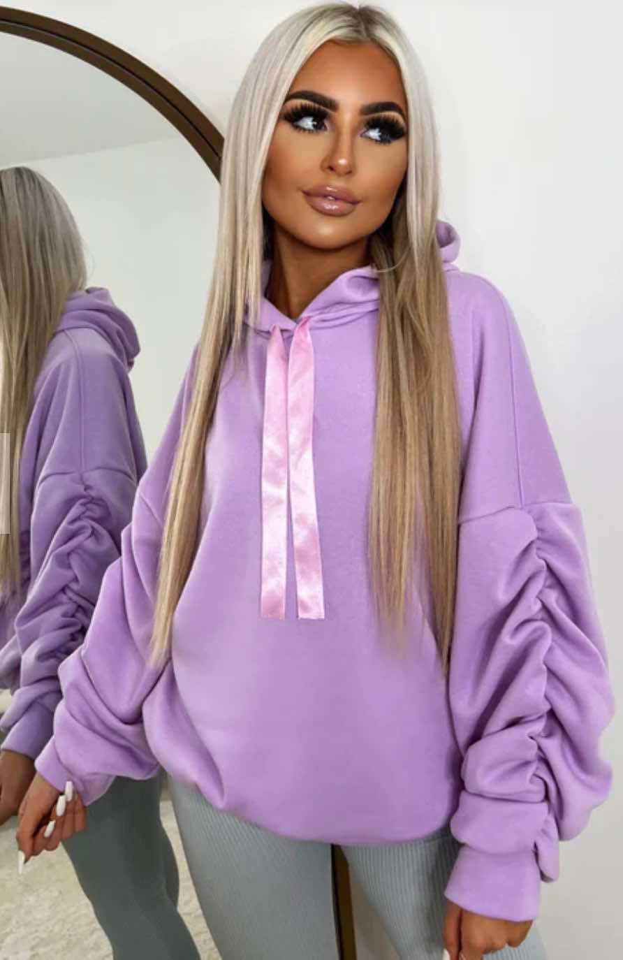 Ruffle sleeve hoodies