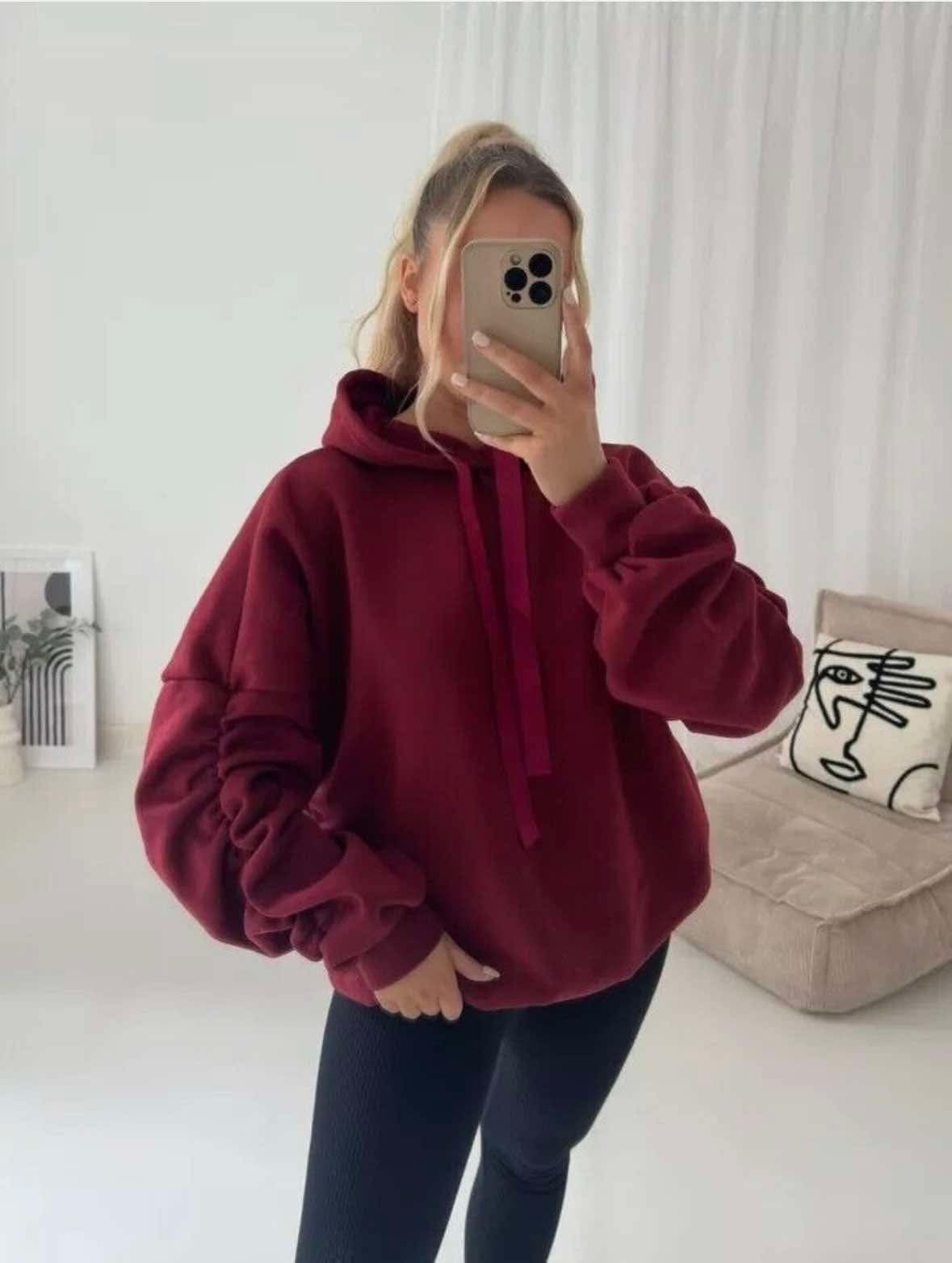 Ruffle sleeve hoodies