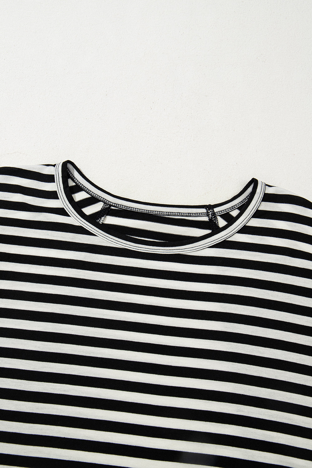 Stripe Batwing Sleeve Crewneck Oversized Top