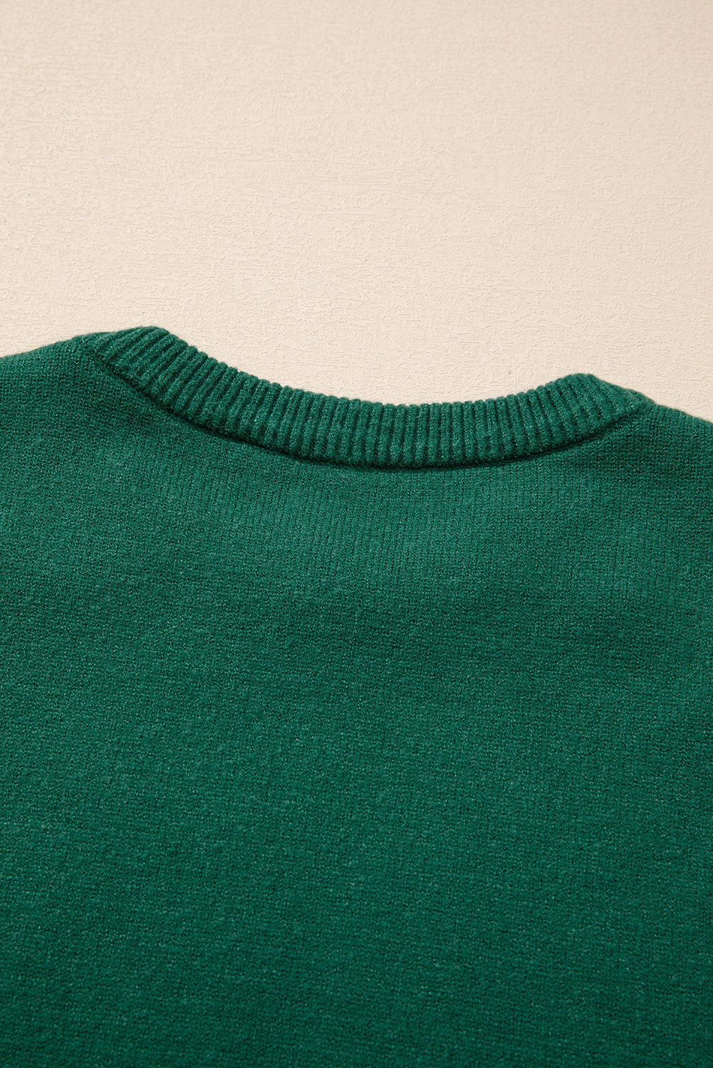 Pearled Drop Shoulder Round Neck Sweater