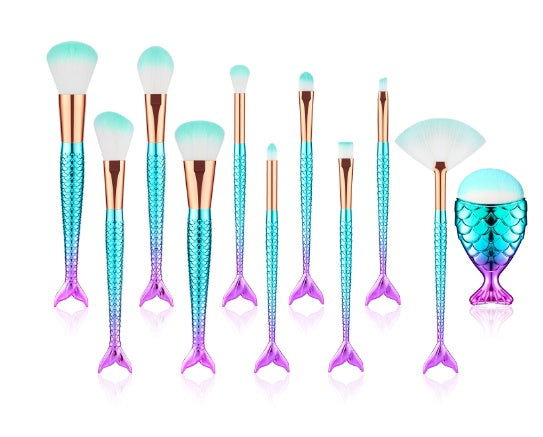 11pcs Makeup Mermaid Design Brushes